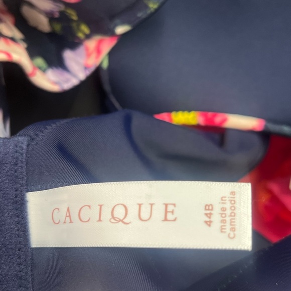 Cacique Navy and Pink Floral Bra 44B NWT - Picture 2 of 5